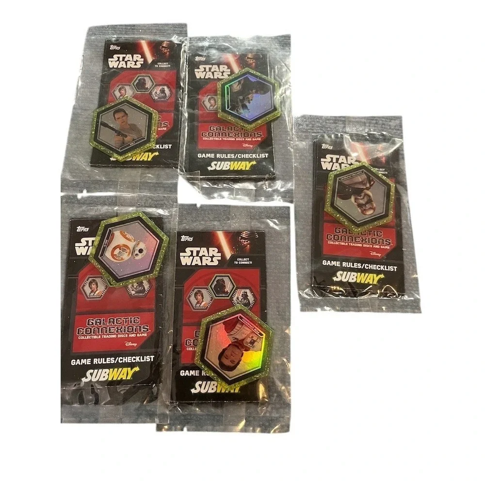 Topps Star Wars Galactic Connexions Subway Promo Disc Lot 5‎ Sealed Packs